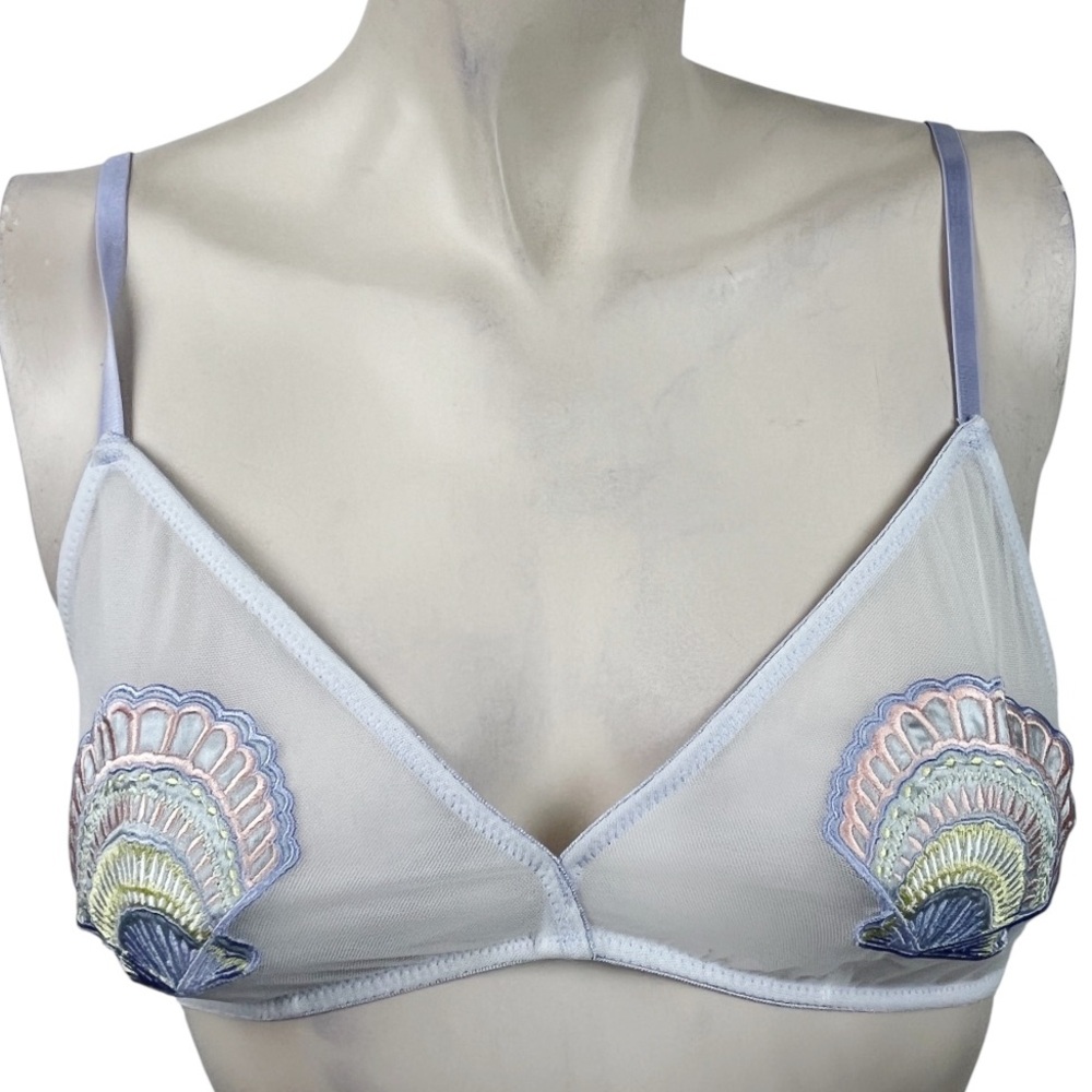 Out from Under Lavender Embroidered Sea Shell Bra